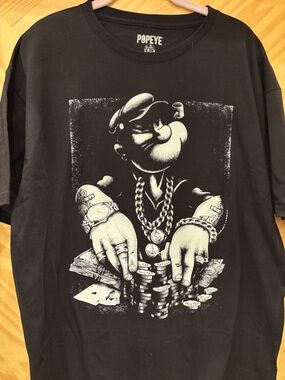 Authentic Popeye gambling graphic T